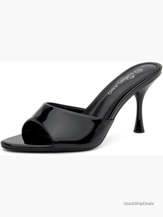 Synthetic Mule Heels, Slip-On Pointed Toe Stiletto Heeled Sandals